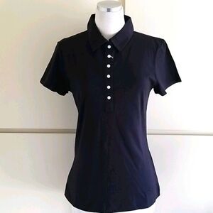 Tri Mountain Black 6 Btn. Short Slv Polo Shirt,NWT